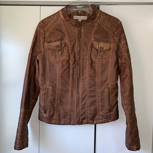 Brown leather jacket